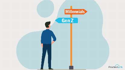 recruiter looking at a street sign with millennials and gen z