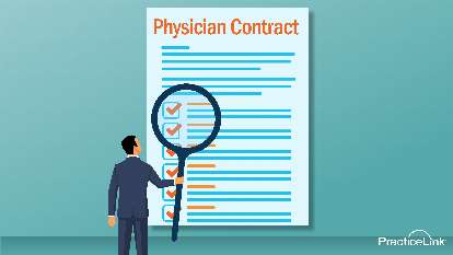 recruiter looking at trends in physician contracts