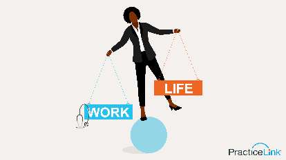 recruiter on a ball supportin work-life balance as a physician recruiter