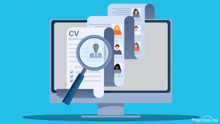 a physician recruiter screening candidate CVs
