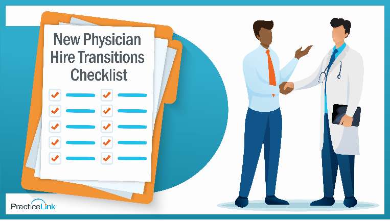 A recruiter standing next to a physician onboarding checklist