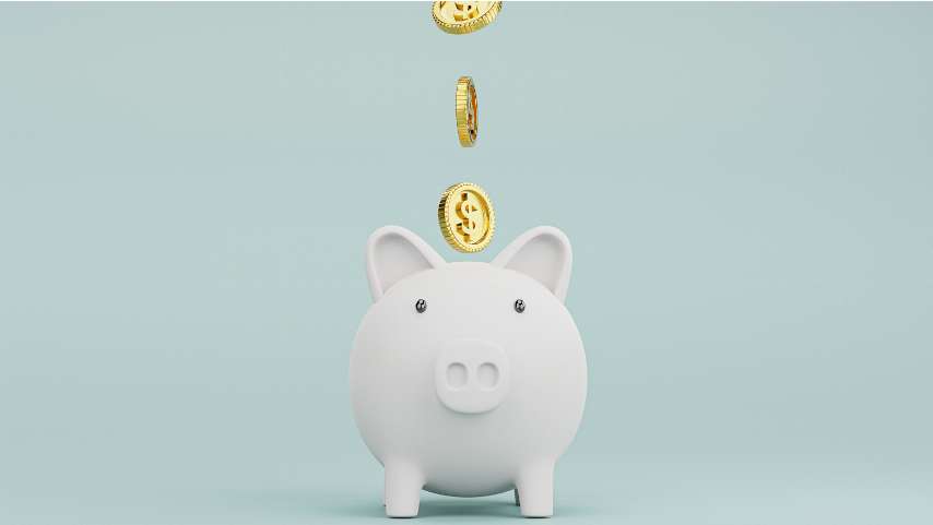 coins going into a piggy bank